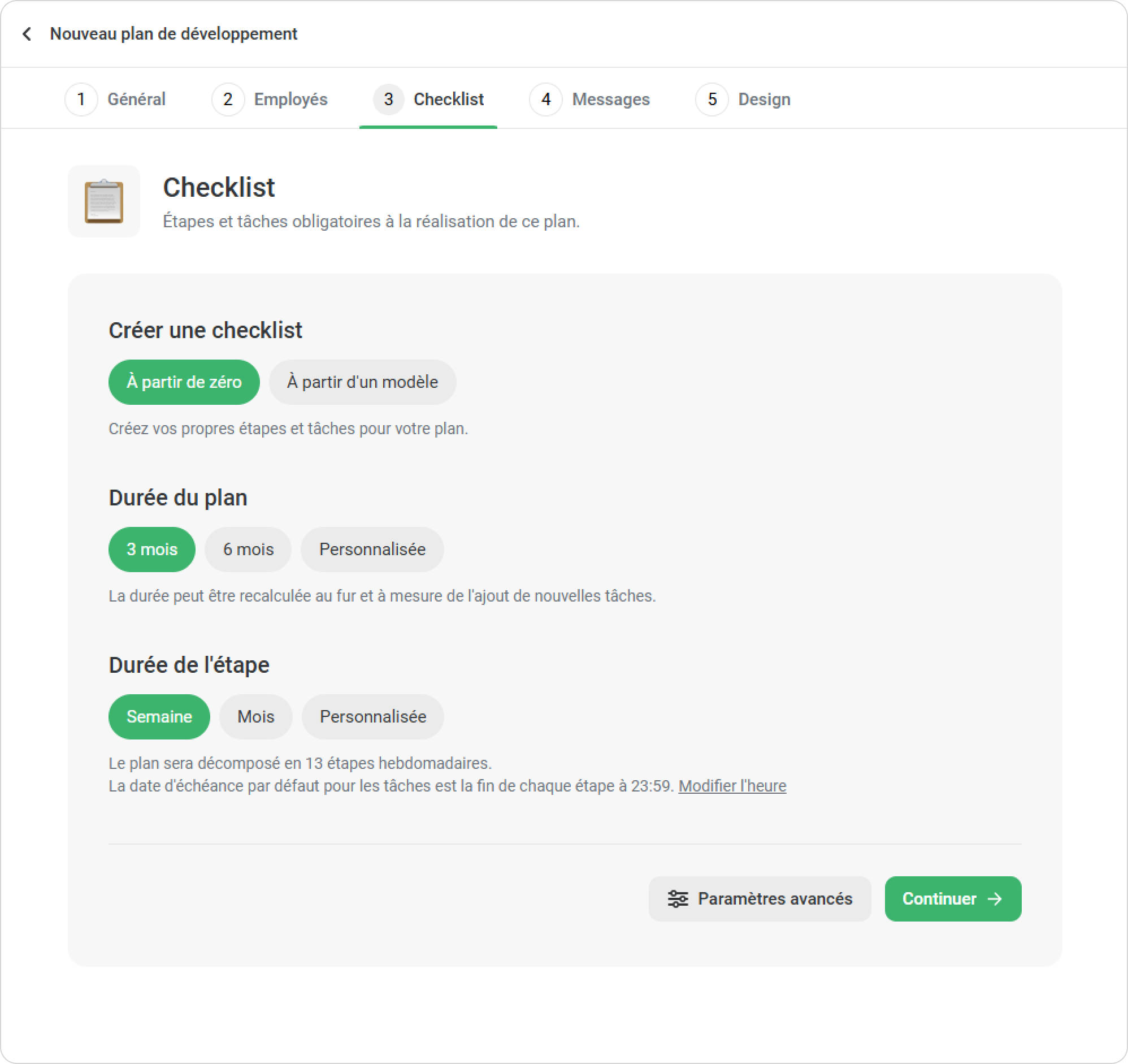 L’onglet Checklist dans iSpring LMS La checklist dans la formation PDC