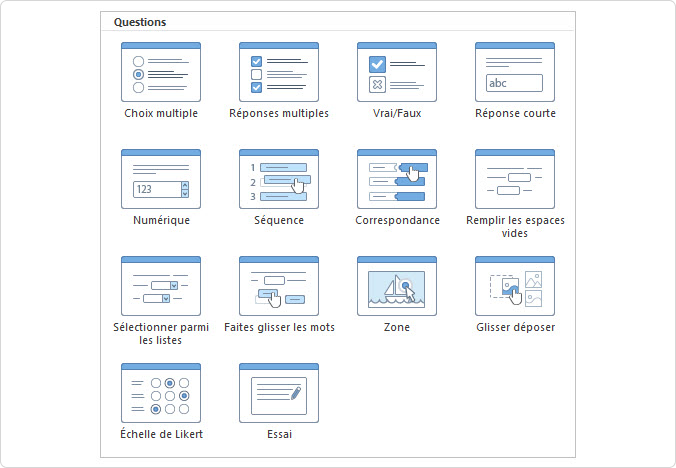 14 types de questions pour vos quiz Choisissez parmi 14 types de questions pour améliorer l'expérience de Microsoft Copilot dans PowerPoint